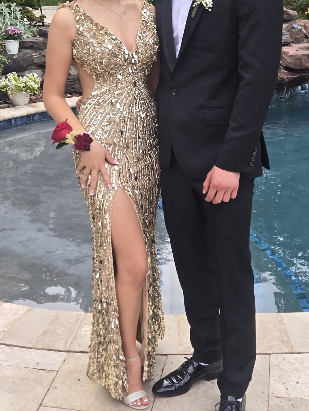 Gold Sherri Hill 54912 prom Dress💛